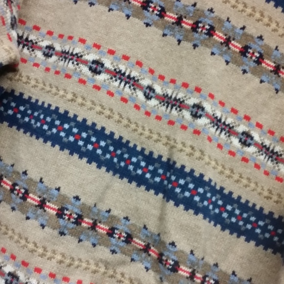 SOLD!-J CREW Traditional Motif Crew Wool Sweater L - Picture 3 of 3